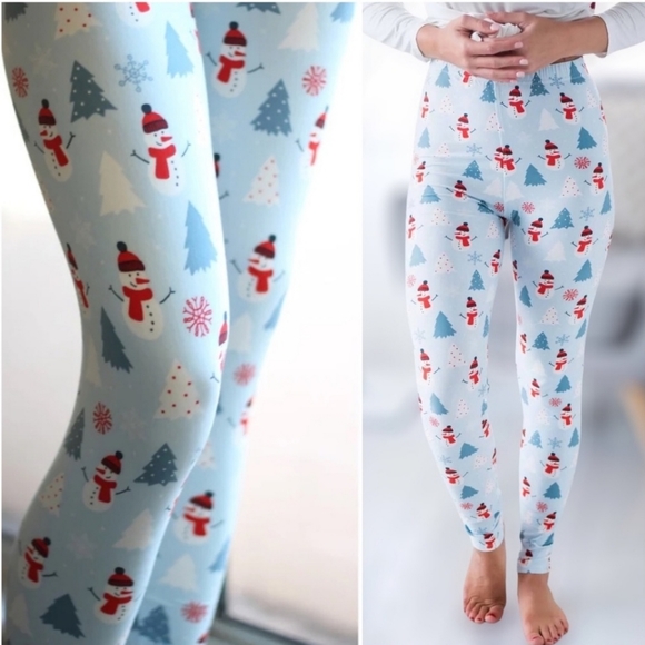 ULTRA BUTTERY SOFT WOMENS HOLIDAY STRETCHY MUST HAVE LEGGINGS - Picture 2 of 3